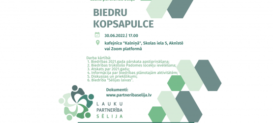 Par biedrības “Lauku partnerība Sēlija”  Kopsapulci